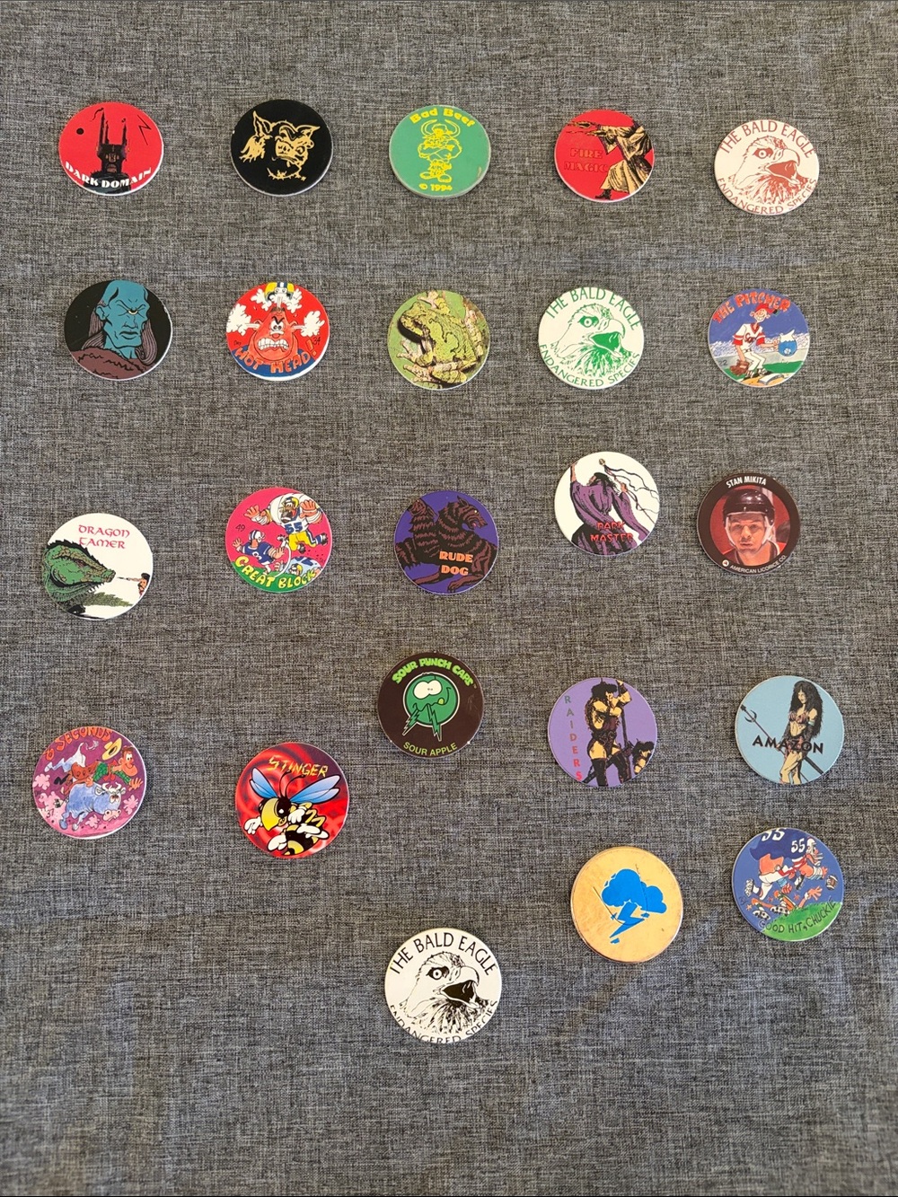 Vintage 1990s Assorted POGs / Pogs Lot - Colorful Round Collectible Game Pieces